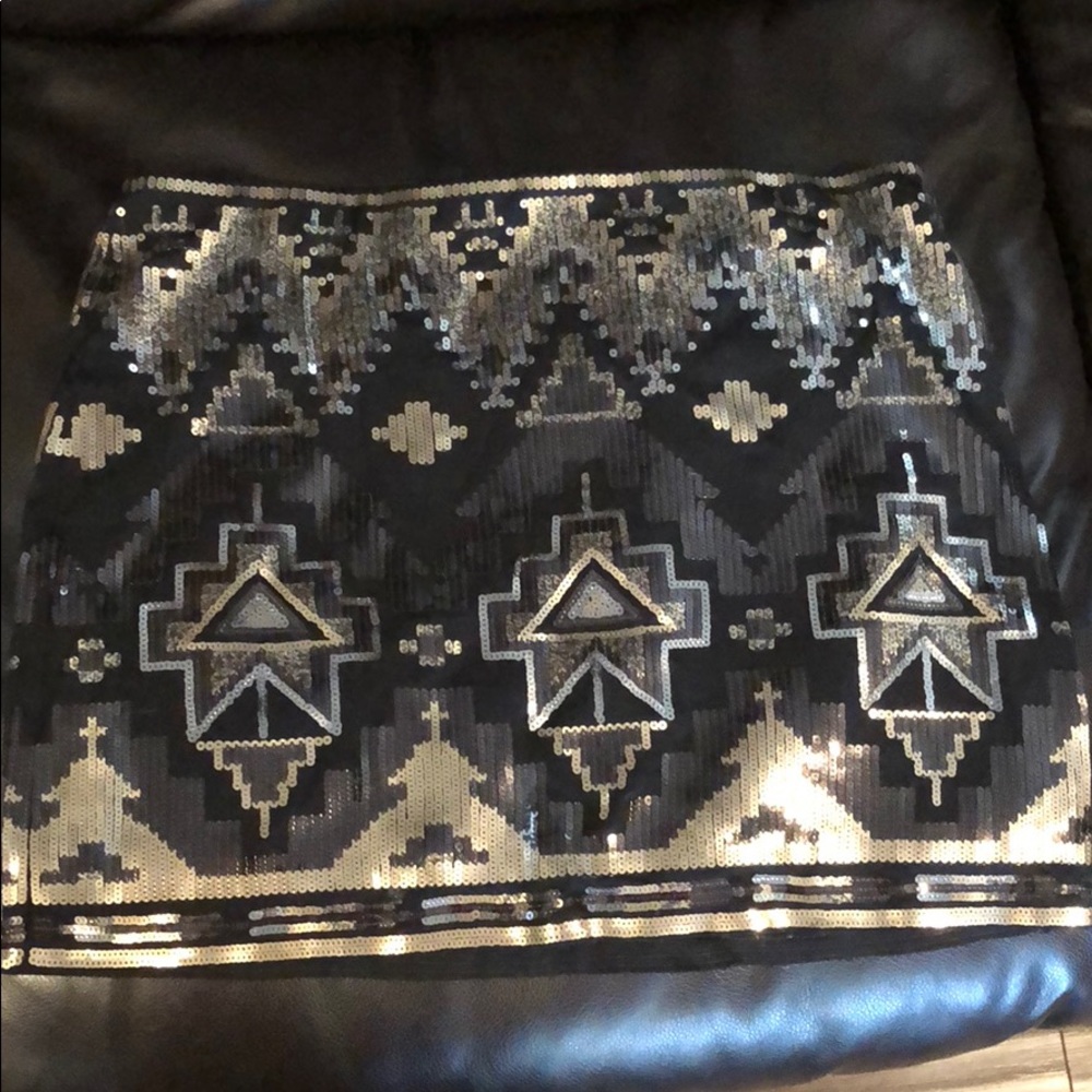 Black and gold sequin skirt